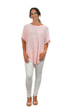 Pink cest la vie cashmere cotton mix poncho with sleeves