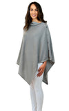 Personalised Grey Pure Cashmere Button Poncho