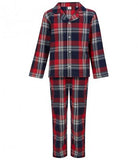 Children Cotton Flannel Tartan Pyjama Set