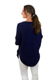 Navy Life's a beach cashmere cotton poncho with sleeves