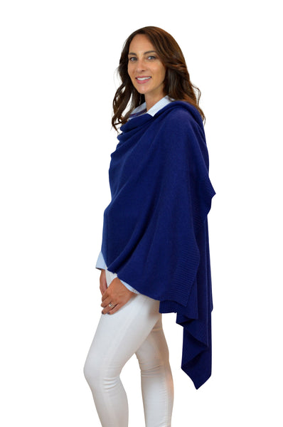 Personalised Navy Pure Cashmere Wrap