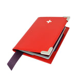 Red nappa leather passport cover